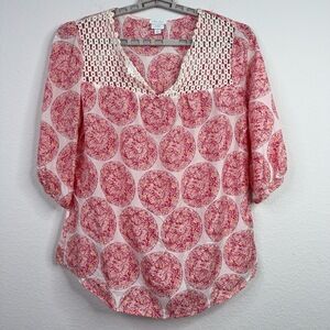Calypso St. Barth x Target Shirt Womens XL‎ Silk Mandala Abstract Boho Coastal
